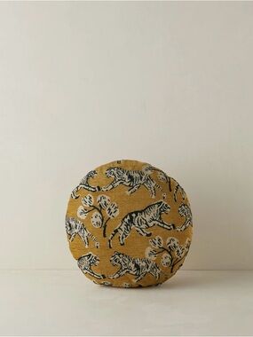 Tiger Jacquard Round Pillow, Lulu and Georgia